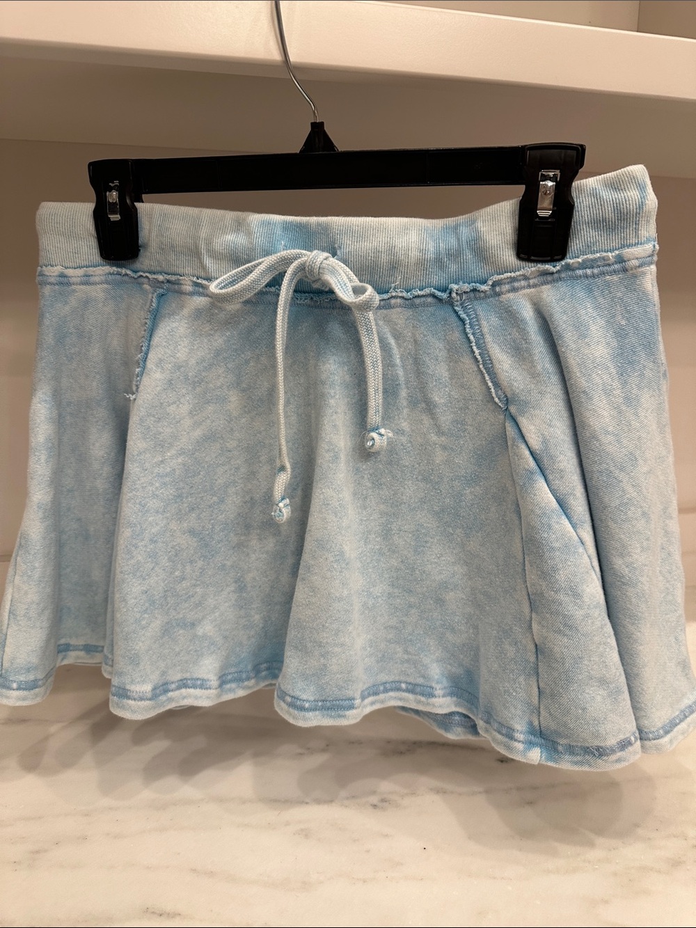 Double Zero small Light Blue Tie-Waist Flared Skort .  Like new